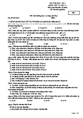4 Đề thi học kỳ II môn Vật lý Lớp 11